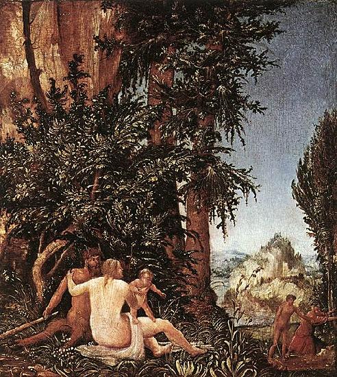Albrecht Altdorfer Landscape with Satyr Family oil painting picture